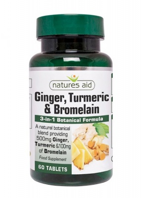 Natures Aid Ginger, Turmeric & Bromelain 60 tabs